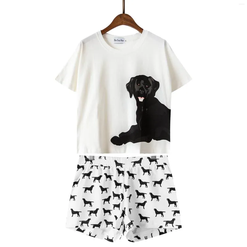 Dachshund Labrador Dog Crop Top Womens Pajamas Short Sleeve