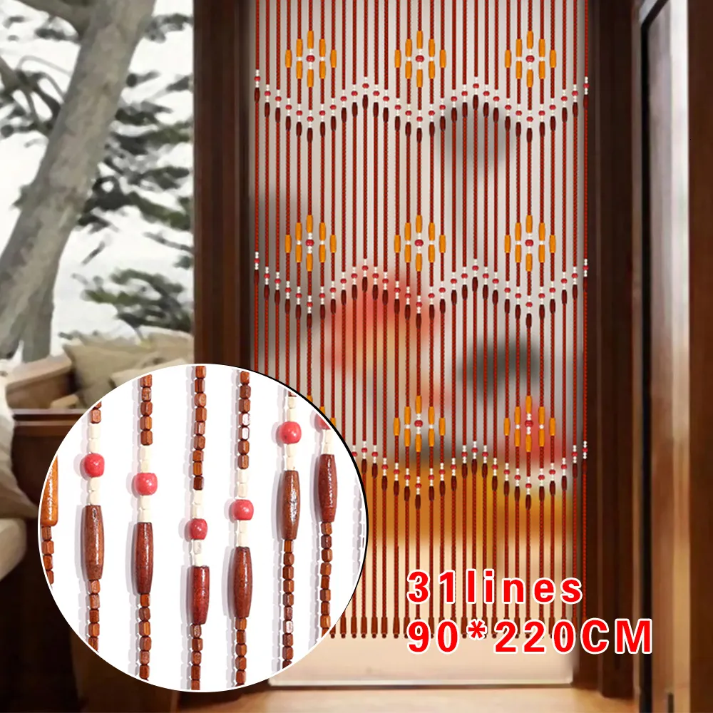 Ren gardiner träpärlor sträng dörr gardin rum blind skärm 31line fönster linje divider 230701