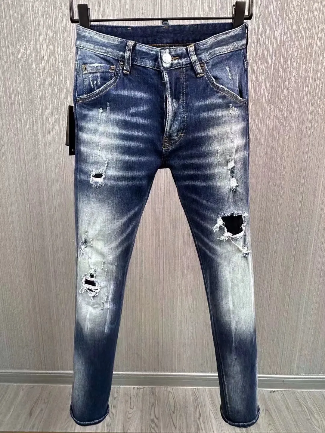 Italienische Mode, europäische und amerikanische Herren-Freizeitjeans, hochwertig gewaschen, handpoliert, qualitätsoptimiert 9891