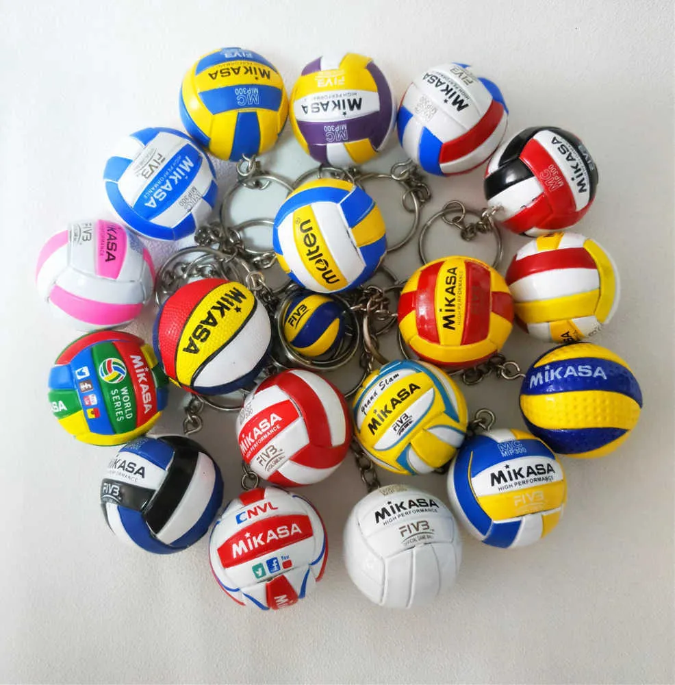 10PCS V200w Volleyball Keychain Sport Key Chain Car Bag Ball Ring Holder Gifts Players Keychains