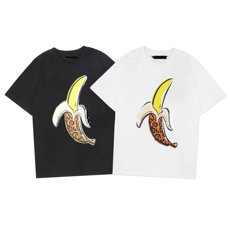 2023 Vår- och sommarmän t-shirts Fashion Personlighet Bananmönster Bomullsmän T-shirts Street Shirts Högkvalitativa män och kvinnors T-shirts.