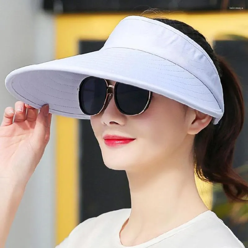 Berretti Cappello Visiera parasole lavabile in lavatrice Cappelli Protezione UV a tesa larga da donna
