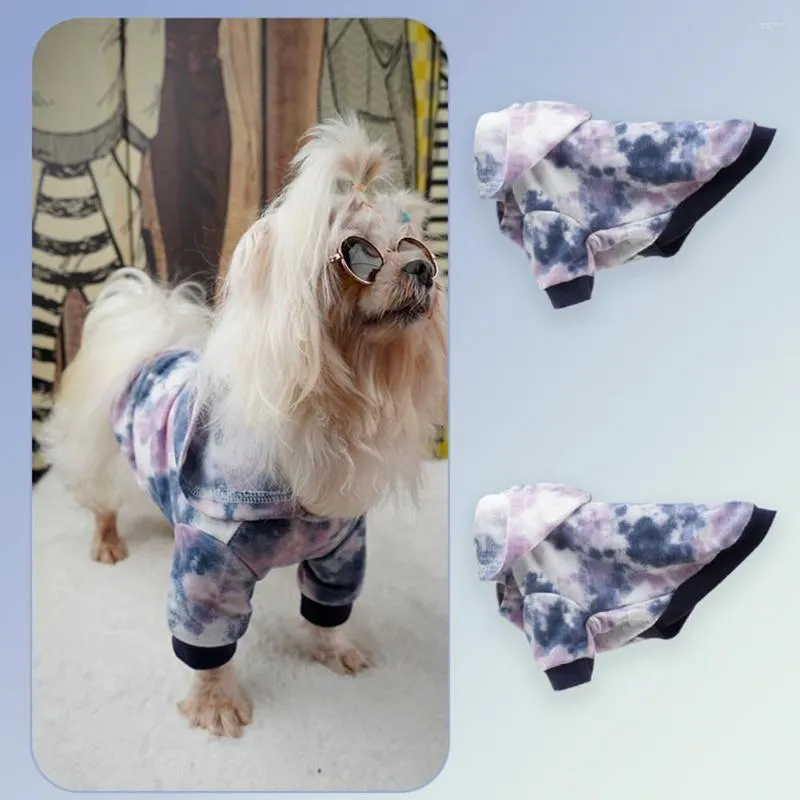 Hundkläder Snyggt mode Tie-dye Liten valpfleece Tjock husdjurströja Höst Vinter Teddy Pomeranian jacka för fest