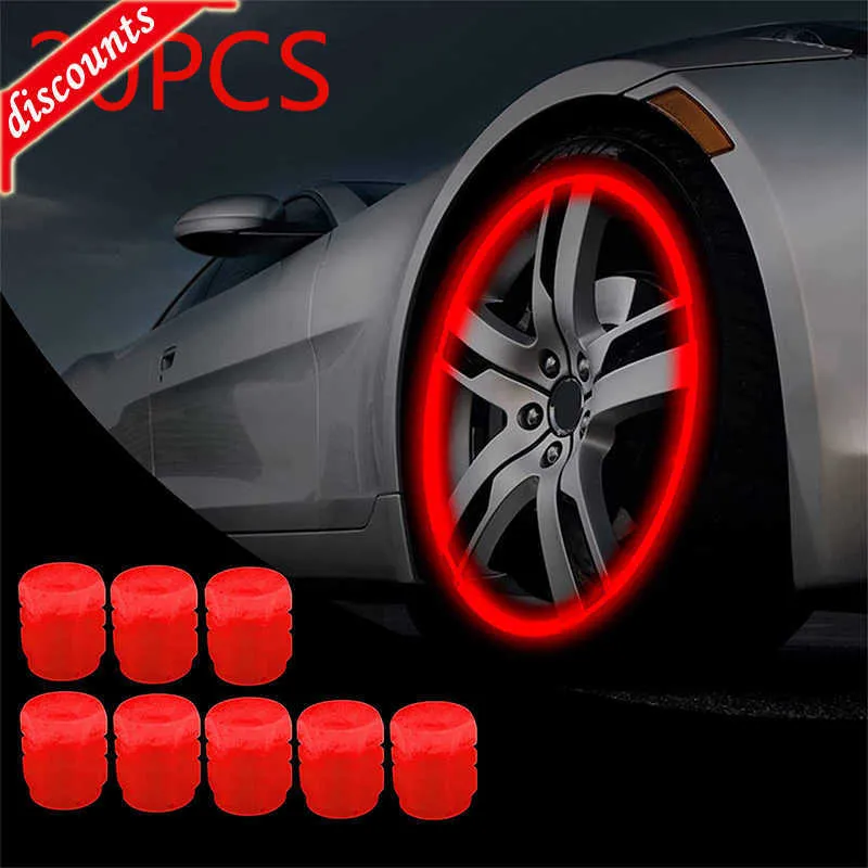 4x Red LED Car Tire Valve Stem Caps – Light Up Wheel Accessories – Waterproof