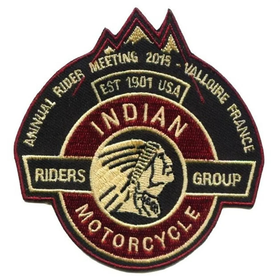 Indian 1901 Patchs de broderie Don Patches Riders Group USA pour Veste Motorcycle Club Biker 4 pouces Made In China Factory283A