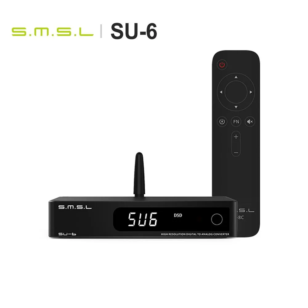 Wzmacniacze SMSL SU6 Bluetooth 5.0 Dekoder komputerowy ES9038Q2M Chip 4* OPA1612 XMOS Audio DAC PCM 768KHz DSD512 LDAC/APTX HD Remote Control Remote Control Remote Remote Remote Remote Conter