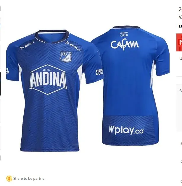 2023 2024 Millonarios F.C.CASTRO Soccer Jerseys Mens 23 24 VASQUEZ