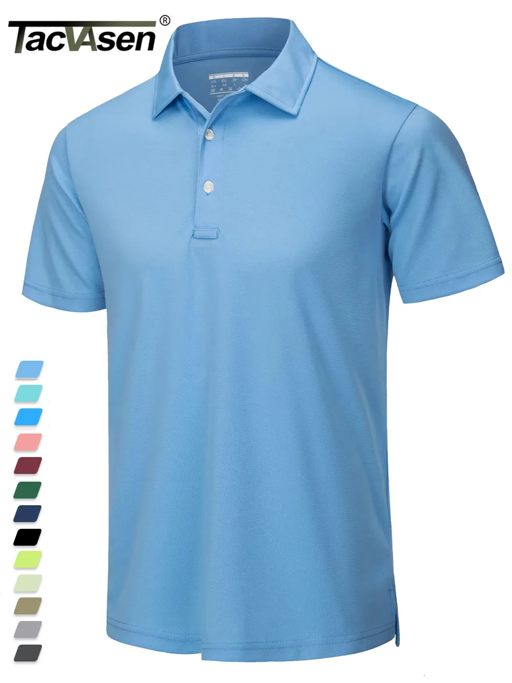 Polos pour hommes TACVASEN T-shirts décontractés d'été Polos à manches courtes pour hommes Chemises de travail boutonnées T-shirt à séchage rapide Sports Pêche Golf Pull 230703