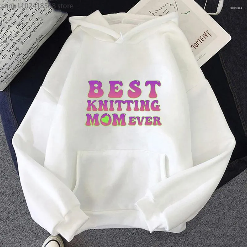 Männer Hoodies Stricken Mom Ever Für Strickerinnen Frauen Lustige Design Sweatshirt Harajuk Kleidung Y2k Sudadera Streetwear Trainingsanzug Männer