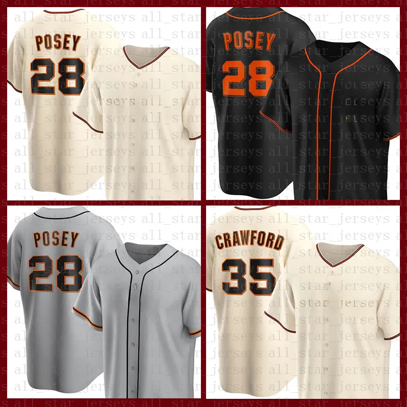 Baseball Jersey Custom 28 Buster Posey 22 Will Clark 35 Brandon Crawford 40 Madison Bumgarner 9 Brandon Belt