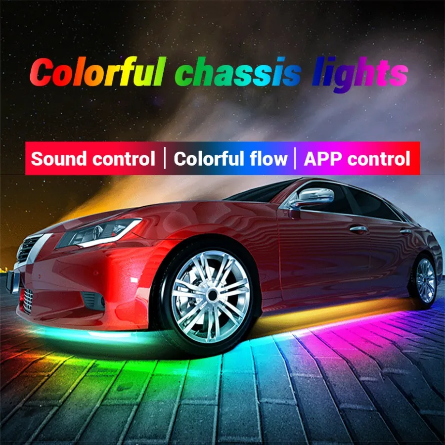 RGB Undercar LED Lights, Flexible Neon Strip Lights, Multi Color Dream