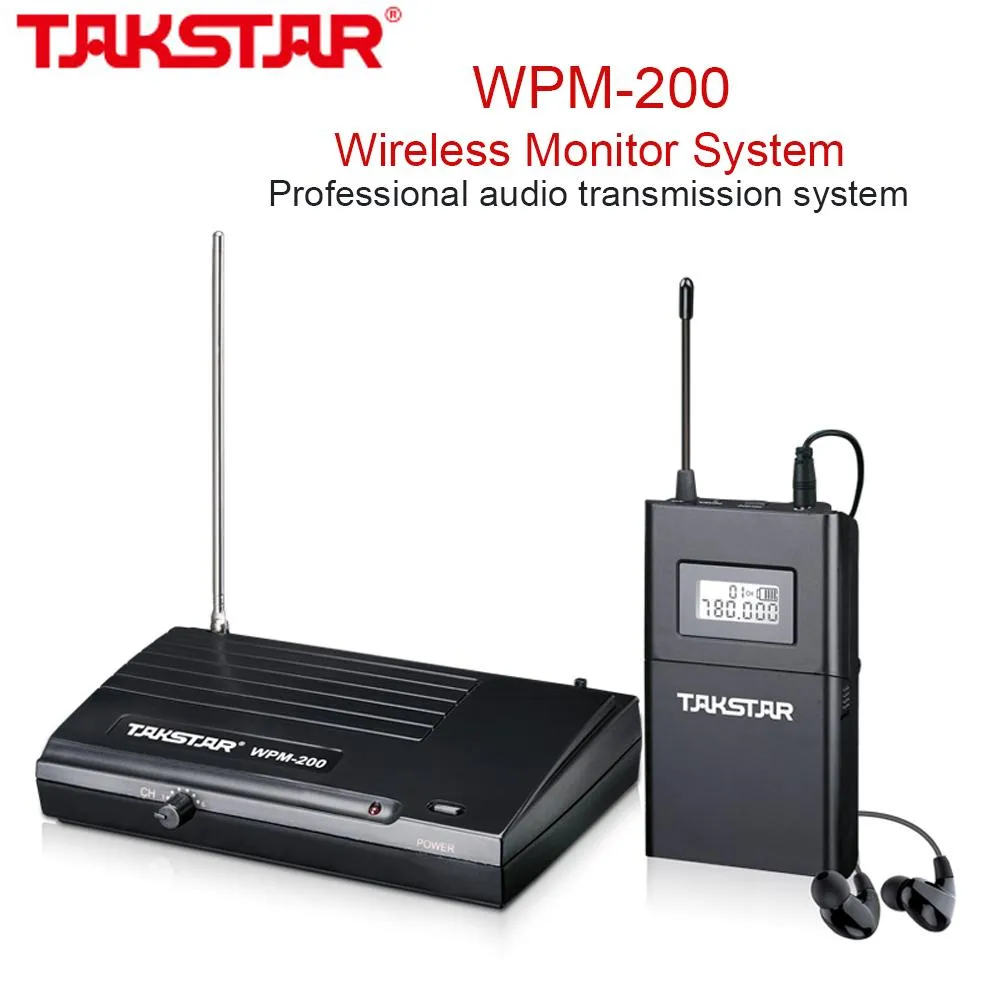 Mixer Takstar Wpm200 Wireless Monitor Audio Transmission System Uhf Frequency Band Lcd Displays for Recording Studio Monitoring