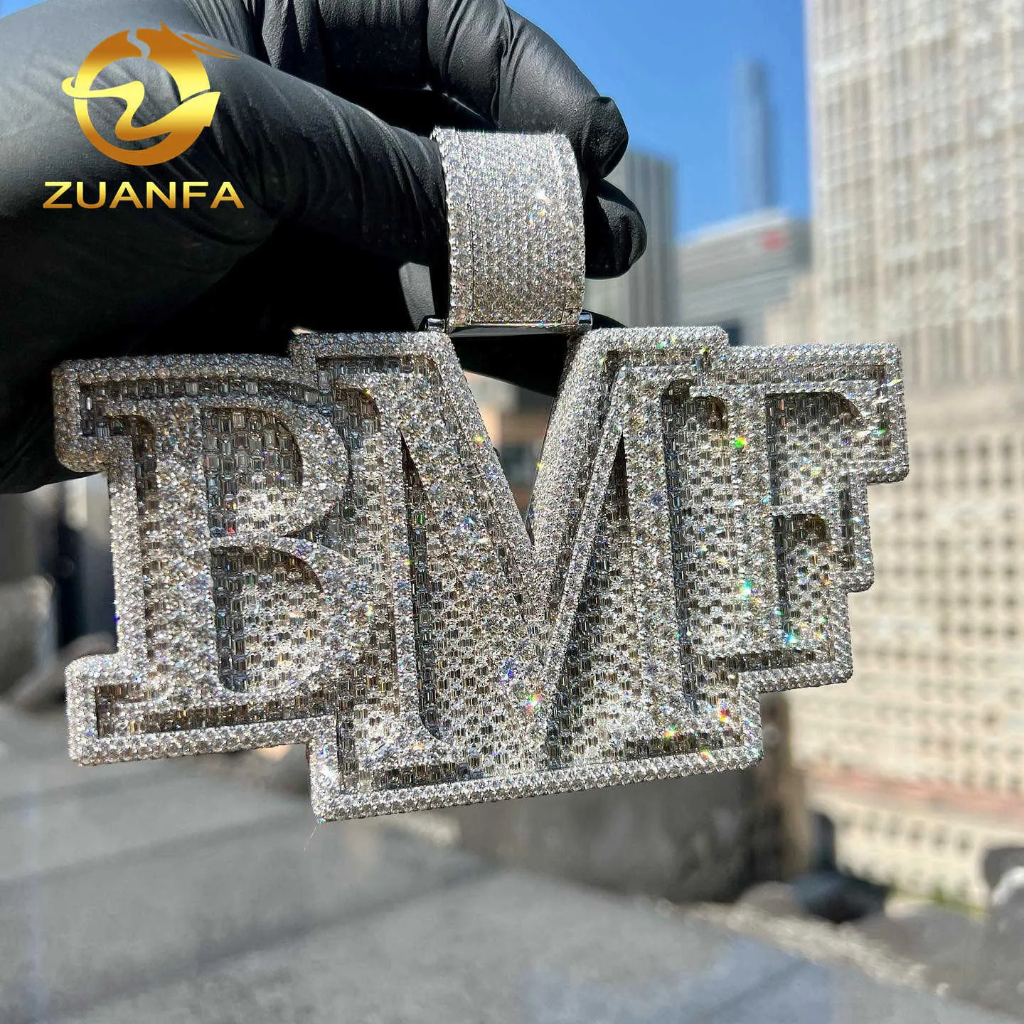 Save Big on Bulk Micro Pave Diamond Pendant Custom Iced Out Pendant:  Personalized Micro Pave Letter Pendant, Width Hip Hop Style Fine Jewelry  Rap