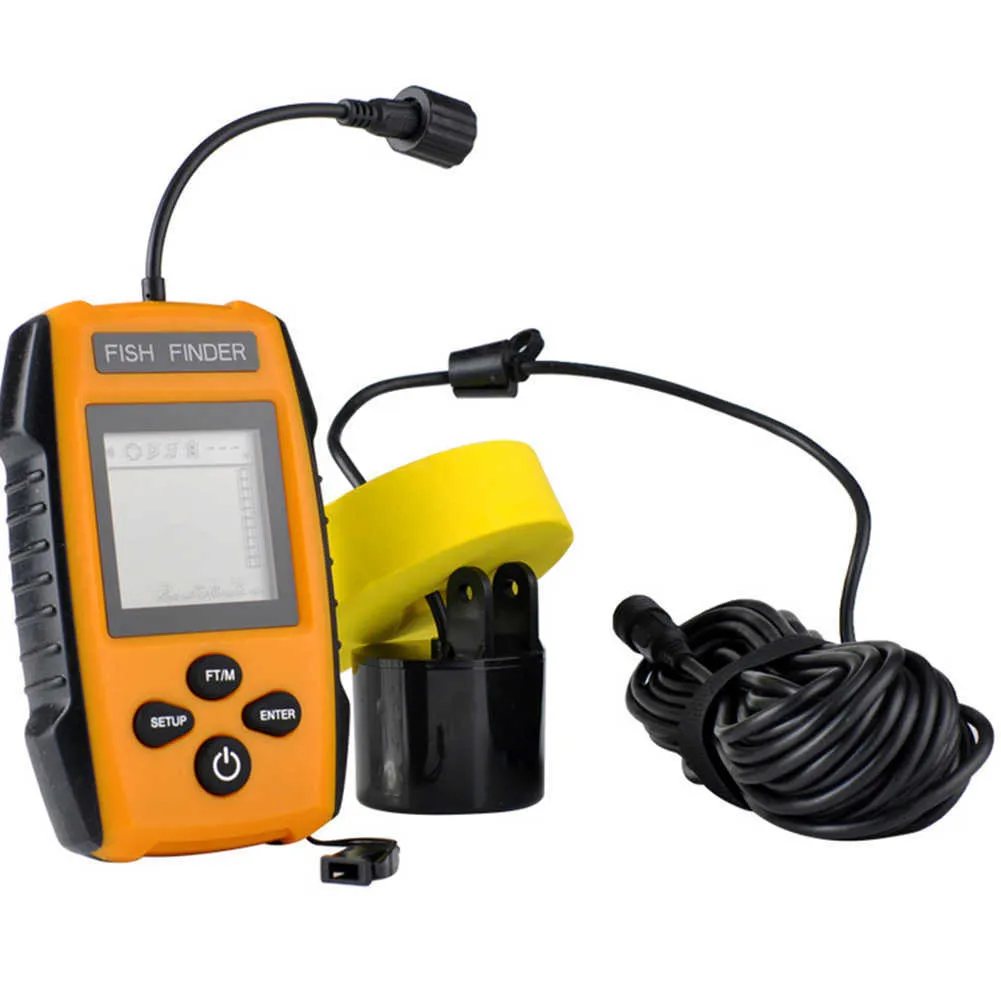 Fish Finder Bärbar 100 m trådbunden ekolodssensor Transducer LCD Fishfinder Djupsökare Ekolod Fishfinder Isfiskeredskap pesca HKD230703