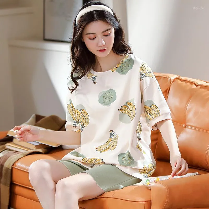 Korean Cartoon Cute Sleepwear Set For Women Cozy Pajama Set With Short  Sleeved Shorts And Casual Homewear For Spring/Summer 2023 From Shacksla,  $14.1