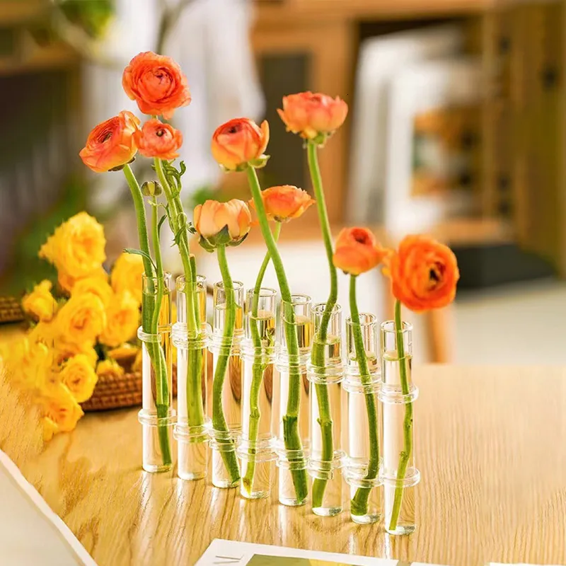 Hinged Flower Vase Test Tube, 8pcs Test Tubes Flower Vases Plant