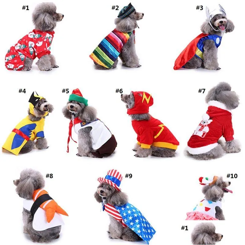 Ropa para perros Ropa para mascotas Disfraz de Halloween para perros pequeños Chaquetas de abrigo de Navidad Fiesta de cumpleaños Transformar Disfraces Drop Delivery Home Dhdu0