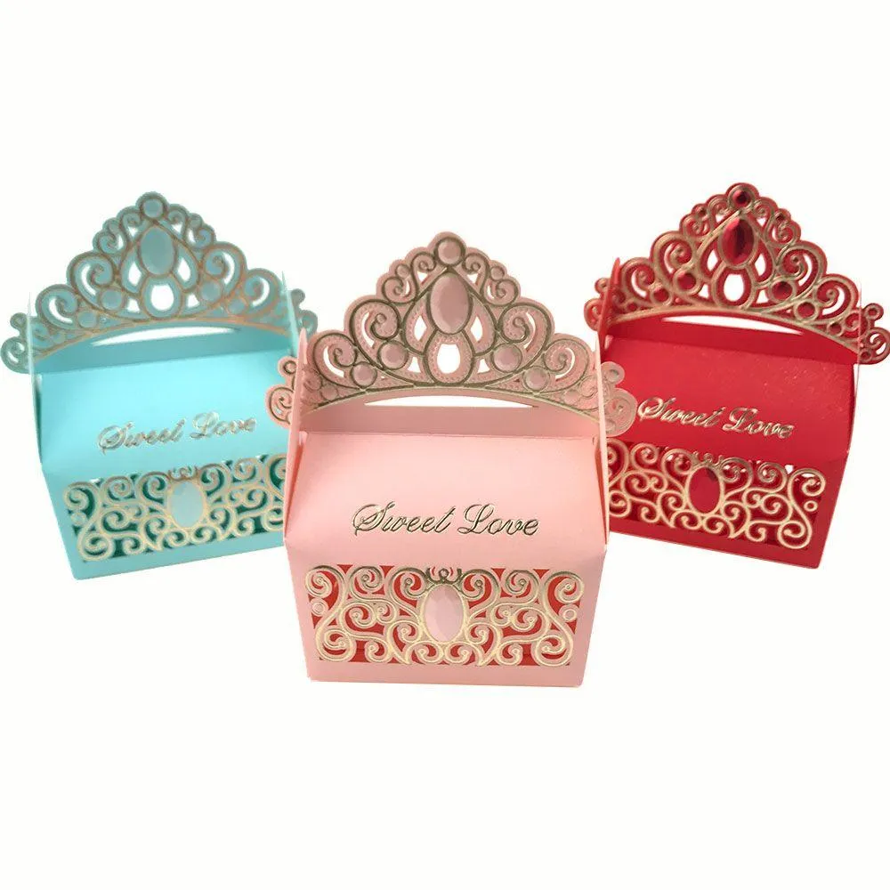 Gift Wrap Princess Crown Wedding Candy Boxes Chocolate Romantic Paper Bag Box Favor Drop Delivery Home Garden Festive Party Supplies Dhk1L