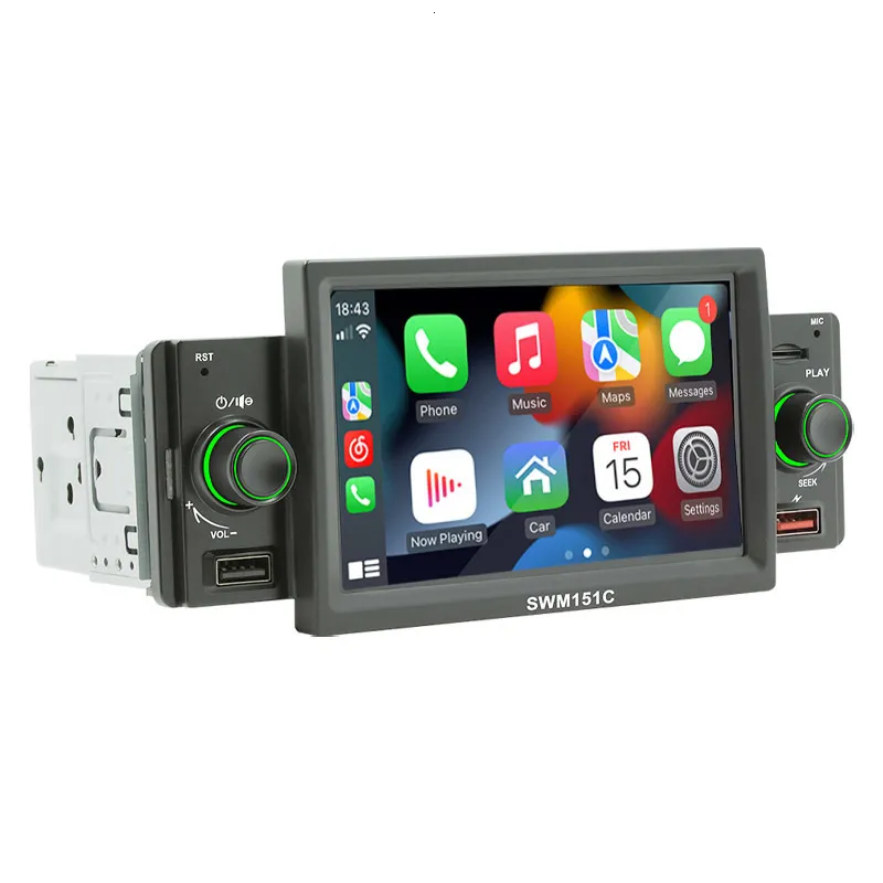 Radio 1 Din Autoradio CarPlay Android Auto 5 Zoll MP5 Player Bluetooth  Freisprecheinrichtung A2DP USB FM Empfänger Audiosystem Haupteinheit  SWM151C 230701 Von 55,6 €