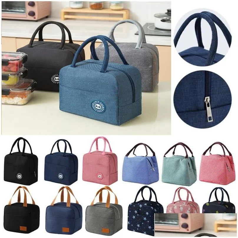 Lunchboxen Taschen Tragbare Kühltasche Eisbeutel Insated Thermal Food Picknicktaschen Beutel MTI-Muster Drop Lieferung Hausgarten Küche D DHPML