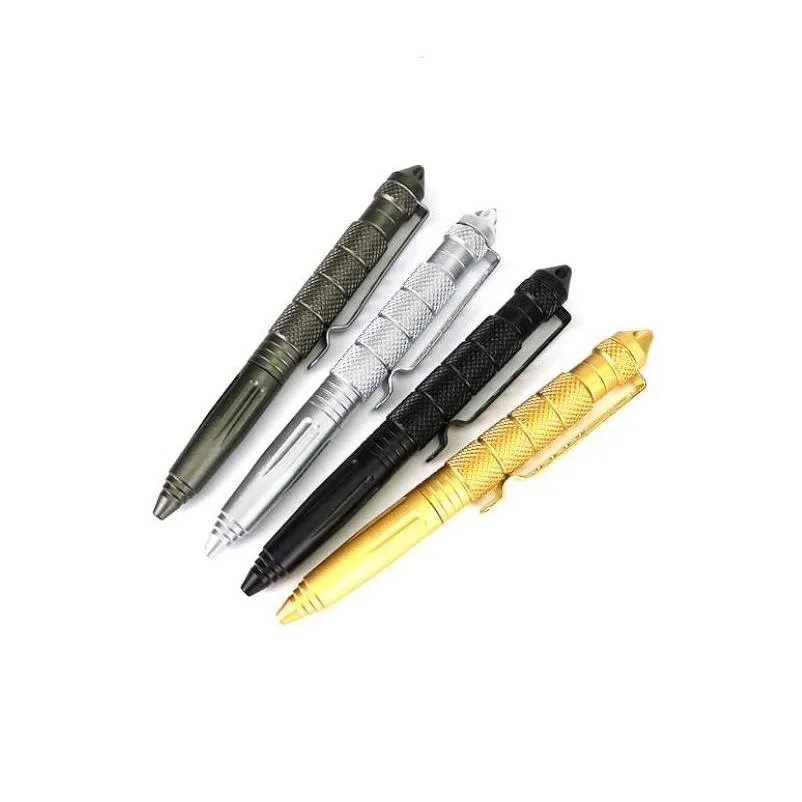 Utomhusprylar Tactical Pen Mtifunction Självförsvar Aluminiumlegering Emergency Glass Breaker Edc Säkerhet Överlevnadsverktyg Droppa Leverera Dhcxu