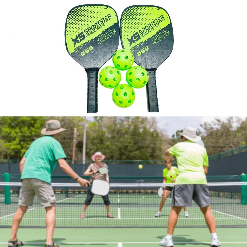 Tennisrackets Pickleballs Rackets Pickleball Paddles Set van 2 Rackets 4 Ballen Carbon Fiber Surface Racket Paddle Buitensporten 230703