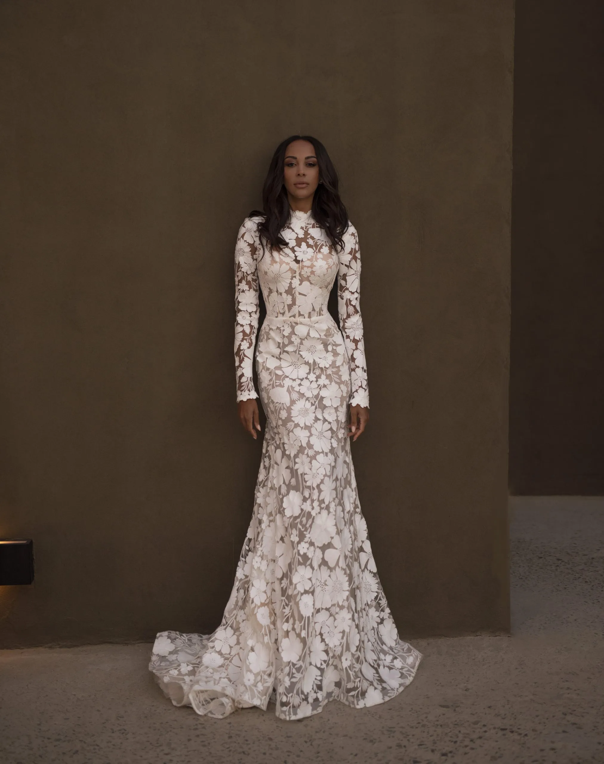 Elegant Mermaid Wedding Dress High Neck 3/4 Long Sleeve Lace Sweep Train Bridal  Gown from Dhgate Mermaid Wedding Dresses - price 407.74