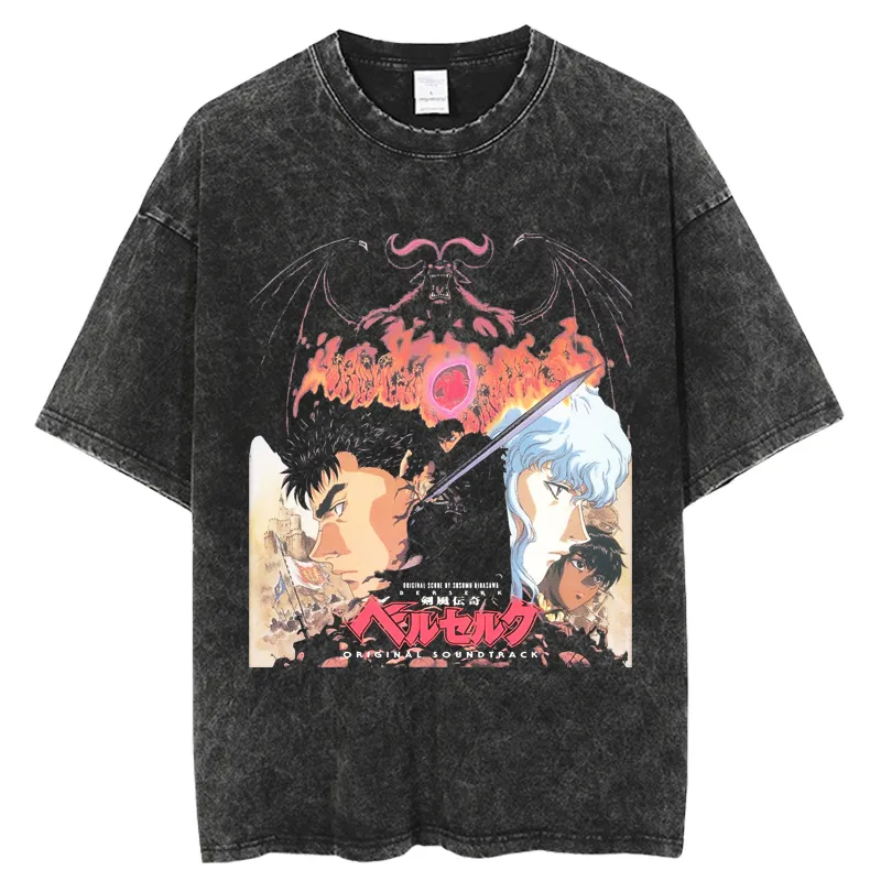 Wholesale Berserk Mens Vintage Band T Shirts Vintage Anime Wholesale Berserk Mens Vintage Band T Shirts Vintage Anime