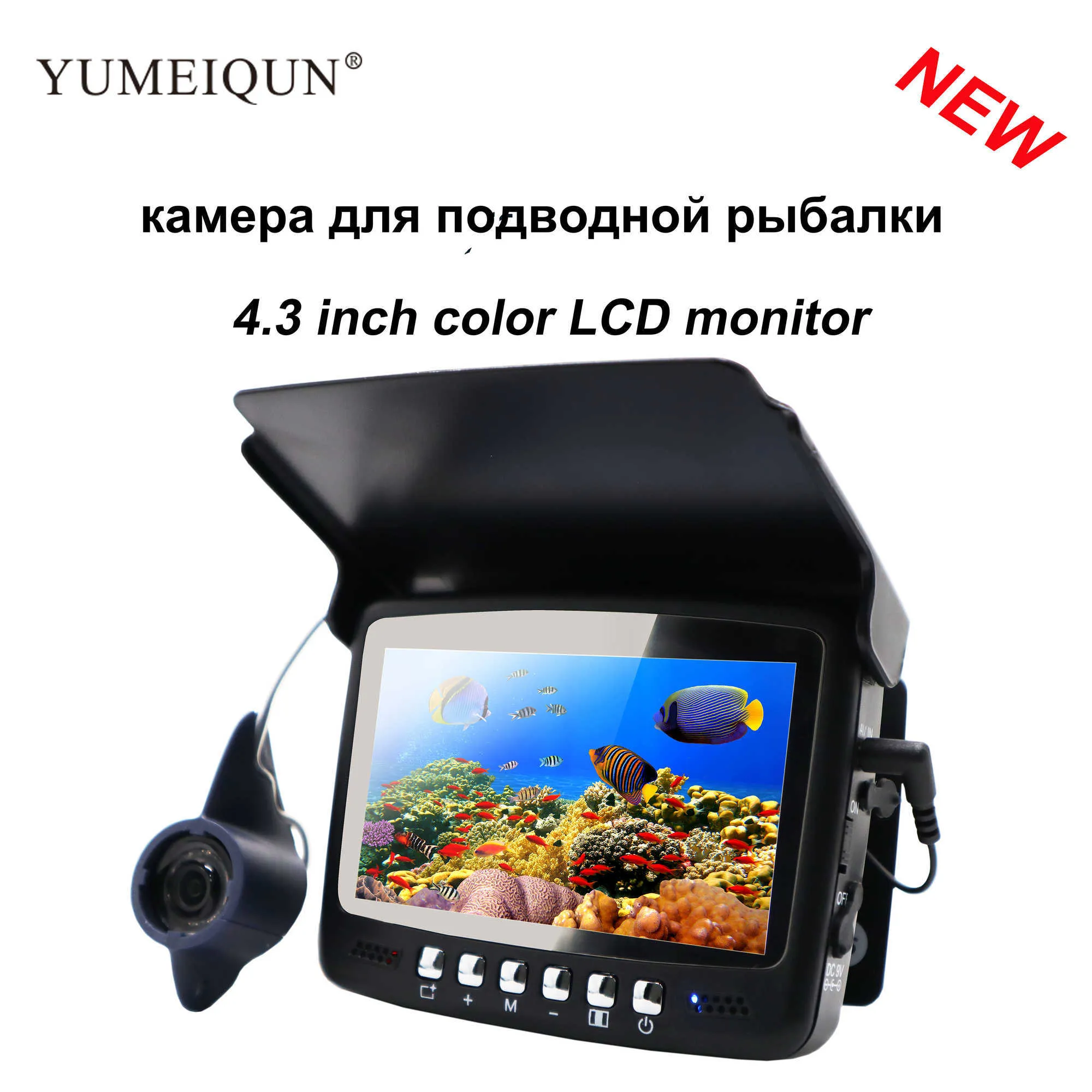 Fish Finder 15M Cavo 4.3 "Monitor LCD Fotocamera da pesca subacquea Pesca sul ghiaccio Visione notturna Pesca IP68 Fotocamera impermeabile HKD230703