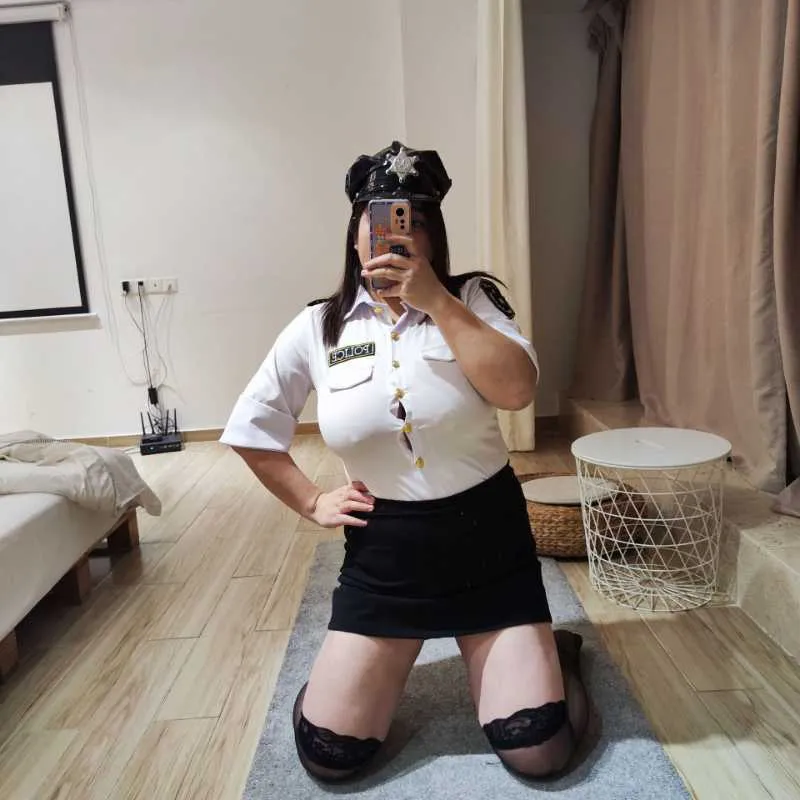 Sexy Set Plus Size Policewoman Costumes Sexy Cosplay Outfit Police Uniform Sexy Cosplay Lingerie Adult Sex Costume Role Play Fancy DressHKD230703