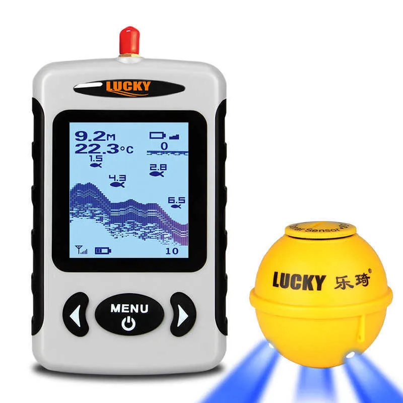 Fish Finder Outdoor fishing Portable Fish Finder 100M Depth Fish Alarm Wired Fish Detector 2.4inch TFT Color LCD Fishfinder Fish Locator HKD230703