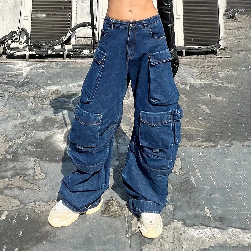 2023 Spring Fall Fashion Womens High Waist Straight Denim Low Waisted  Cargos With Multi Pockets Baggy Mujer Y2K Grunge Pants From Hamlinary,  $41.3