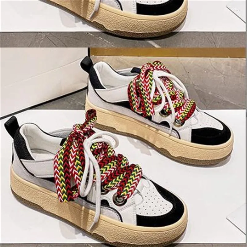 Elbise Ayakkabı Bayanlar İçin Renkli Ayakkabı Karışık Renkler Yuvarlak Ayak parmakları Düz ​​Topuklar Zapatos Mujer Sneakers Corsover kayış femme chaussures