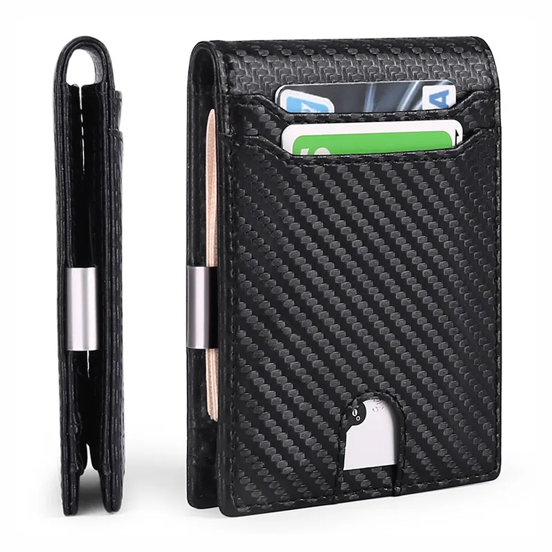 2023 New Slim Wallet for Men Money Clip RFID Blocking Minimalist Credit Card Holder