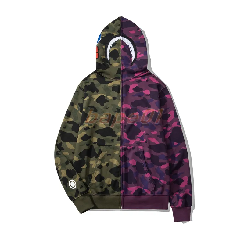 Designer Shark Shark Hoodie With Camouflage Print For Men And