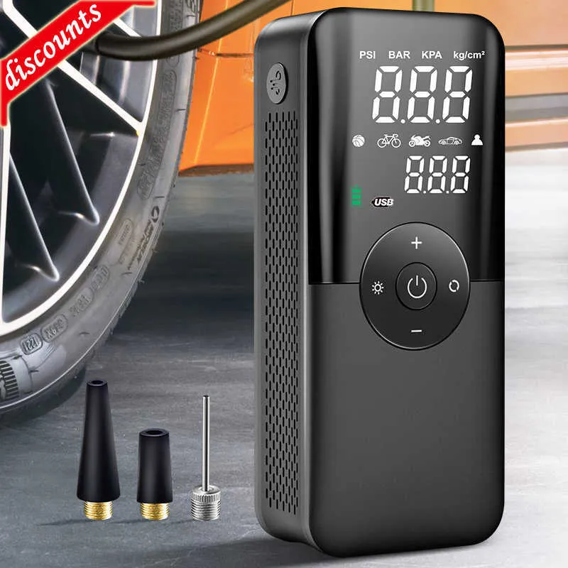 Nova bomba de ar recarregável carsun inflador de pneus portátil compressor digital sem fio inflador de pneus de carro para bolas de bicicleta