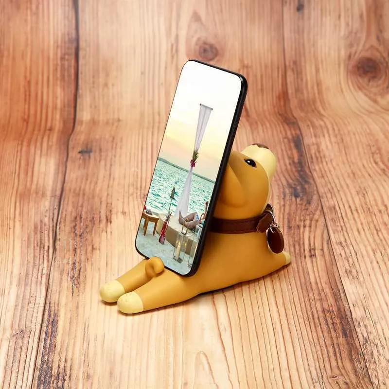 Accessoire Bureau Support Téléphone Mignon En Bois - Forme Chien - Portable/ Tablette - Déco Bureau & Cadeau Original Porte Phone Déco Animal
