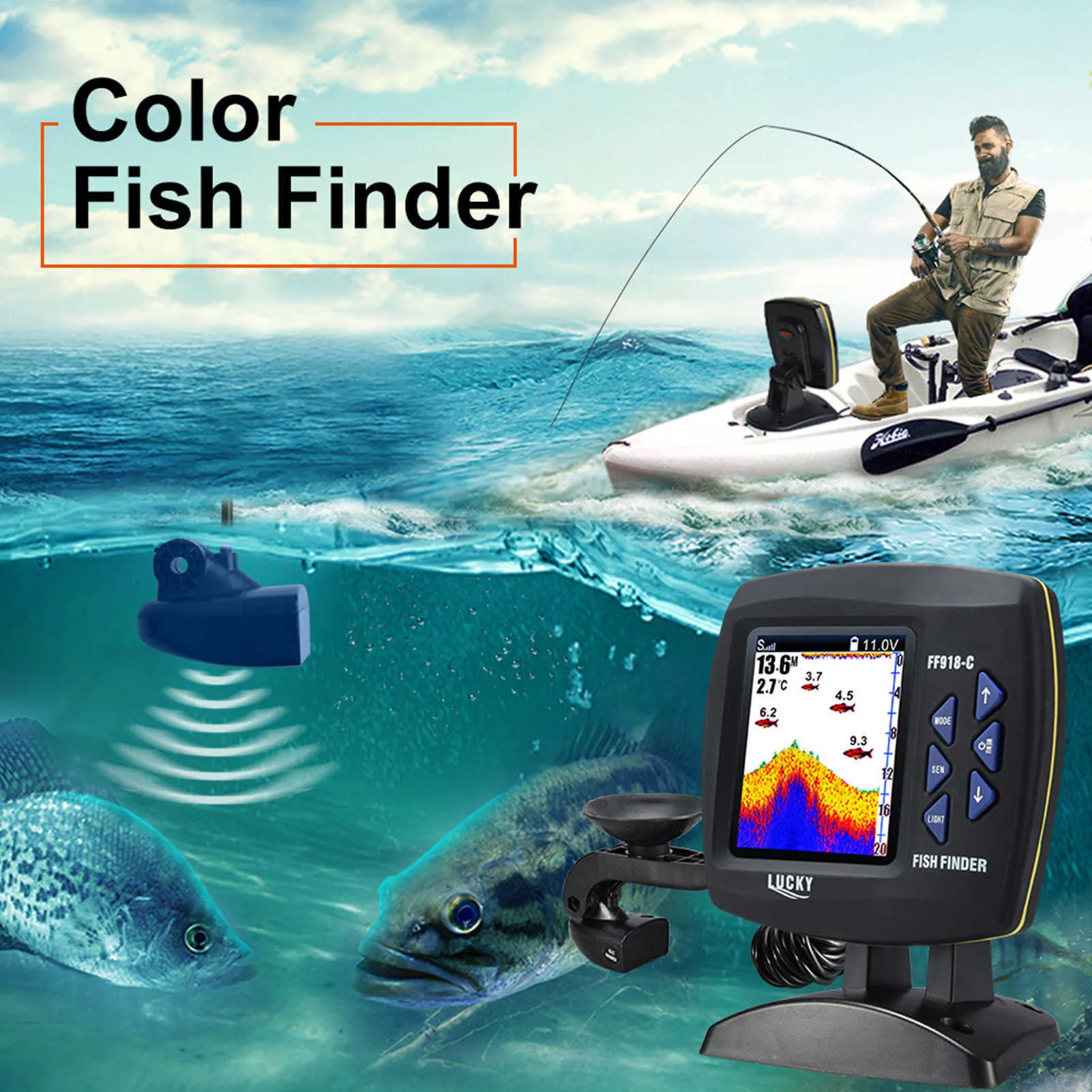 Underwater Fish Finder With Livescope Camera With 45 Degree Wide