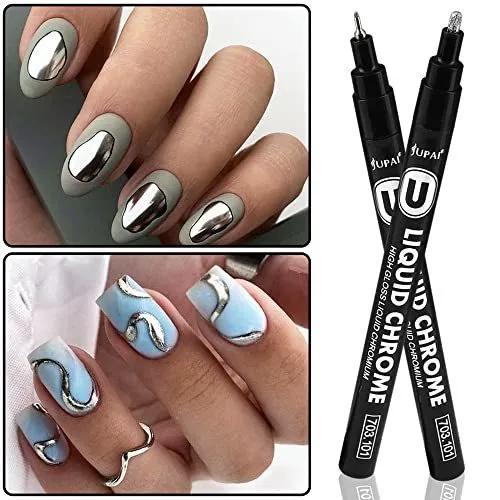 PTGMH 12 Colors Chrome Nail Powder Kit Air Cushion Pen Nail Art Pen  Holographic Nail Powder Sponge Stick Mirror Effect Nail Polish Pens Acrylic  Nail Powder (col… | Glitter nail art, Holographic