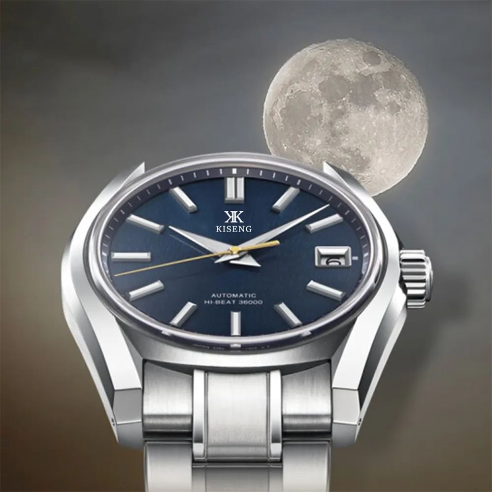 Graxx Seixx Brand Top Fashion Orologio di lusso per uomo Crown Blue Lion Grand Seixx Acciaio inossidabile Calendario impermeabile Designer Movimento Orologi Montre di alta qualità