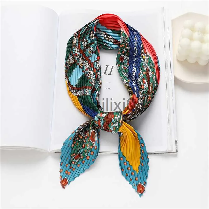 Шарфы роскошный дизайн crinkle scarf hair band satin шелковая квадратная шарфы шарф -галстук