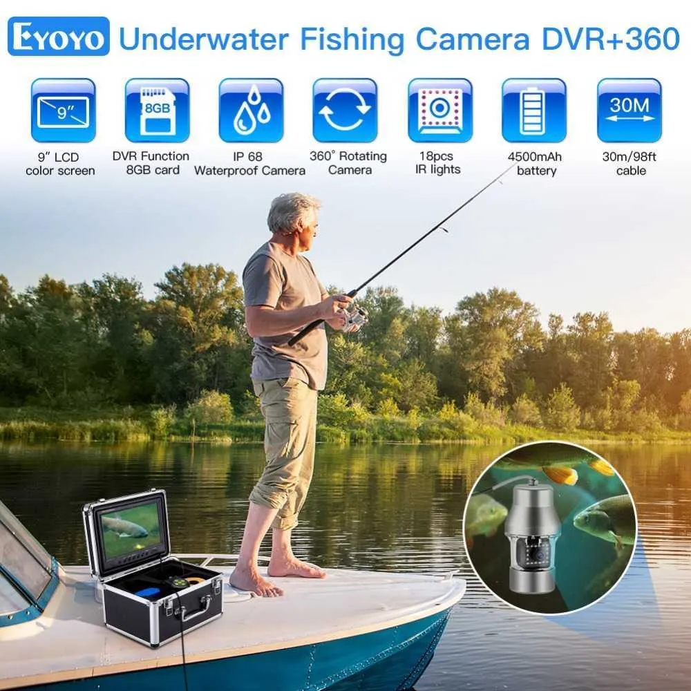 Fish Finder Eyoyo EF360 Fish Finder 9DVR Recorder 30M Underwater