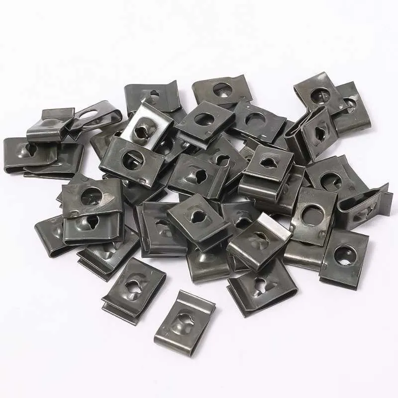 20X clip a forma di U in metallo dadi di velocà rivetto di fissaggio M6 per fissare fili e cavi di fissaggio sul parafango del pannello Auto Auto  34
