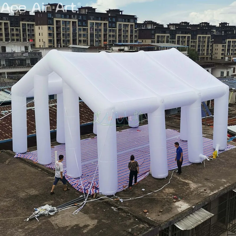 32.8ftx26.3ftx19.7ft H Tente d'événement gonflable Chapiteau de mariage Aucun auvent d'ombre de rideau pour les sports de plein air ou la Saint-Valentin