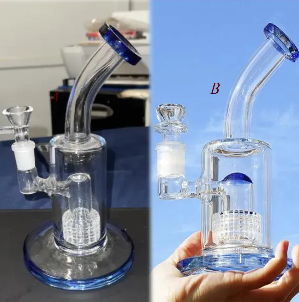 Glass Bong Hookahs 연기 파이프 다운 스템 Perc Glass Oil Heady Dab Rigs 14mm Banger