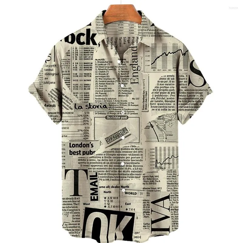 Camisas Casuales De Los Hombres Camisa Retro De Manga Corta De