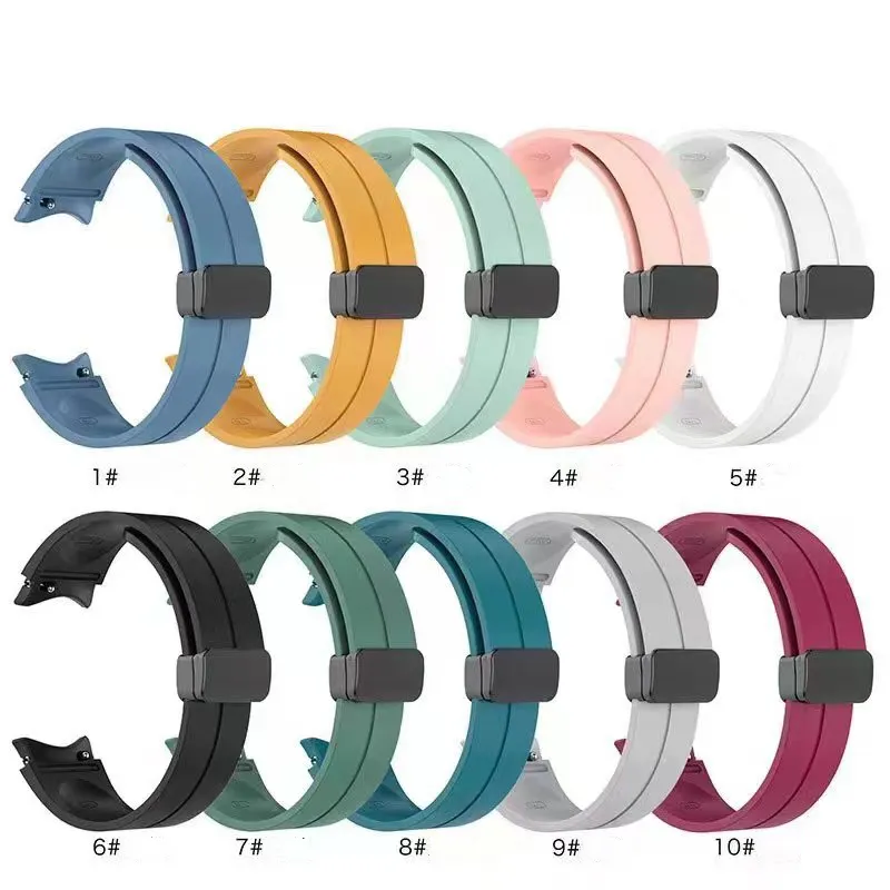 Cinturino magnetico per Samsung Galaxy Watch 5/4 44mm 40mm Watch5 Pro 45mm Cinturino in silicone per orologio 4 Classic 42mm 46mm Cinturino per cinturino Serie 8 se 7 6 5 4