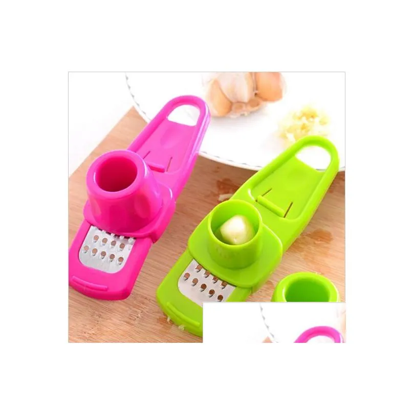 Mills Colorf Pressa per aglio in acciaio inossidabile Mti-Rettifica funzionale Mini Ginger Grattugia Pialla Affettatrice Cutter Drop Delivery Home Garden Dhnle