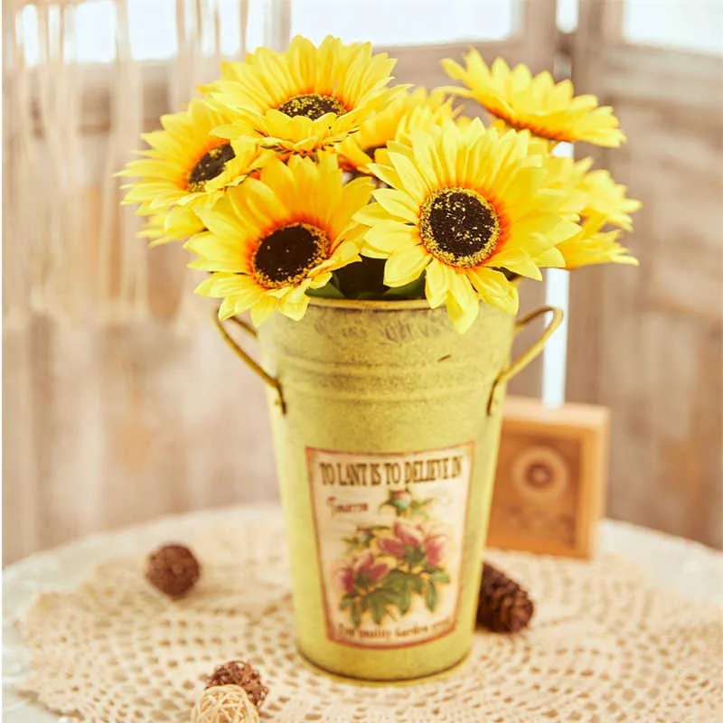 Dried Flowers 22 or heads artificial flowers sunflower decor table centerpieces wedding Balcony decoration accessories for home