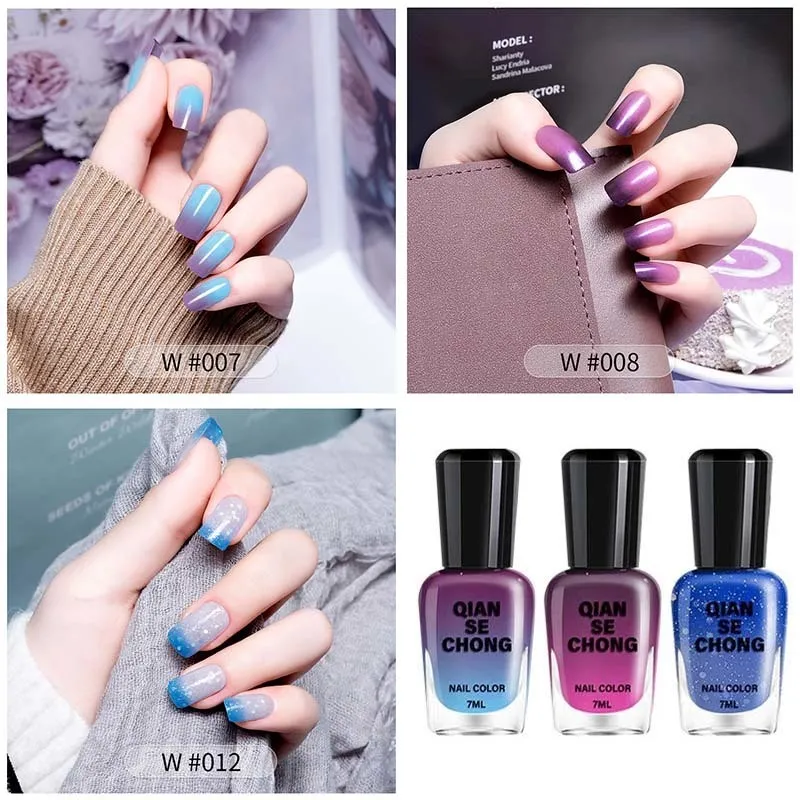 Beetles Color Changing Gel Polish Set - 6 Colors Temperature Change Colors  - Long Lasting Soak Off LED